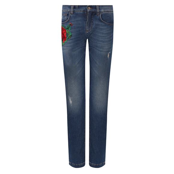 NWT Dolce & Gabbana Floral Applique Skinny Jeans  IT 40 S - Picture 3 of 8